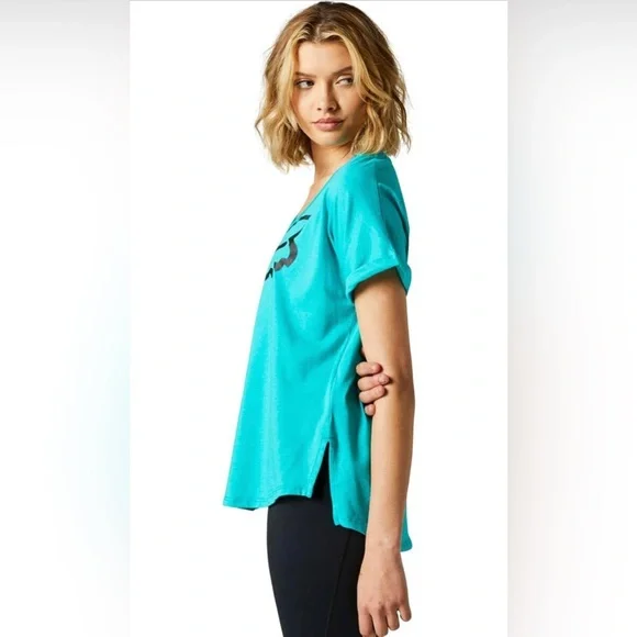 FOX Racing Women’s Boundary Short Sleeve Top Size Small Teal - Picture 4 of 7